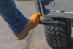 Ford F-150 Lightning Retractable Bed Step - Rear - Rough Country - Manual Pull - '22-'24